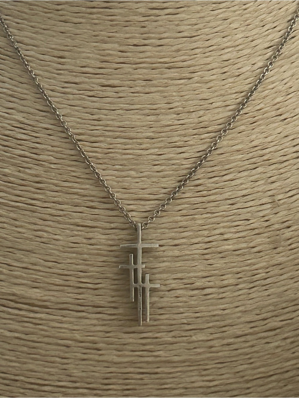 Retired James Avery Crosses of Calvary Pendant Interior Bail Sterling W/chain